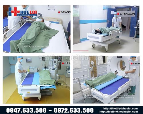 Di chuyển bệnh nhân bằng cáng tự động có tích hợp bàn lăn