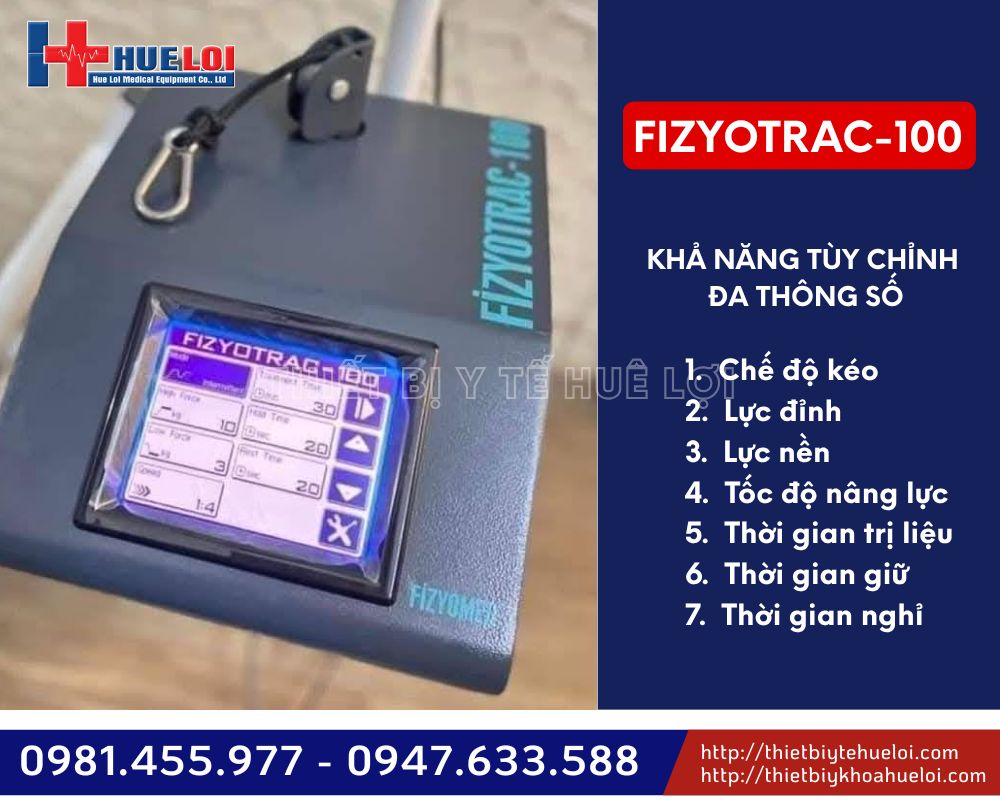 đầu kéo giãn cột sống cao cấp FIZYOTRAC-100