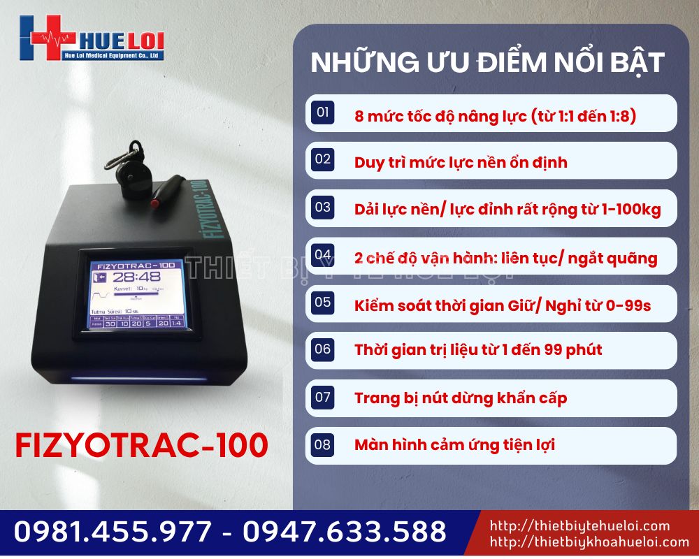 ưu điểm đầu kéo giãn cột sống FIZYOTRAC-100