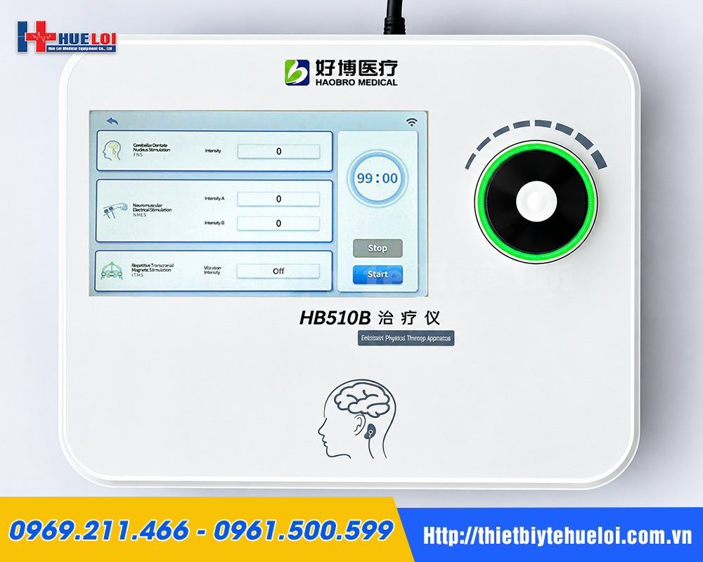 Giao diện điều khiển ba k&ecirc;nh trị liệu tr&ecirc;n thiết bị HB510B