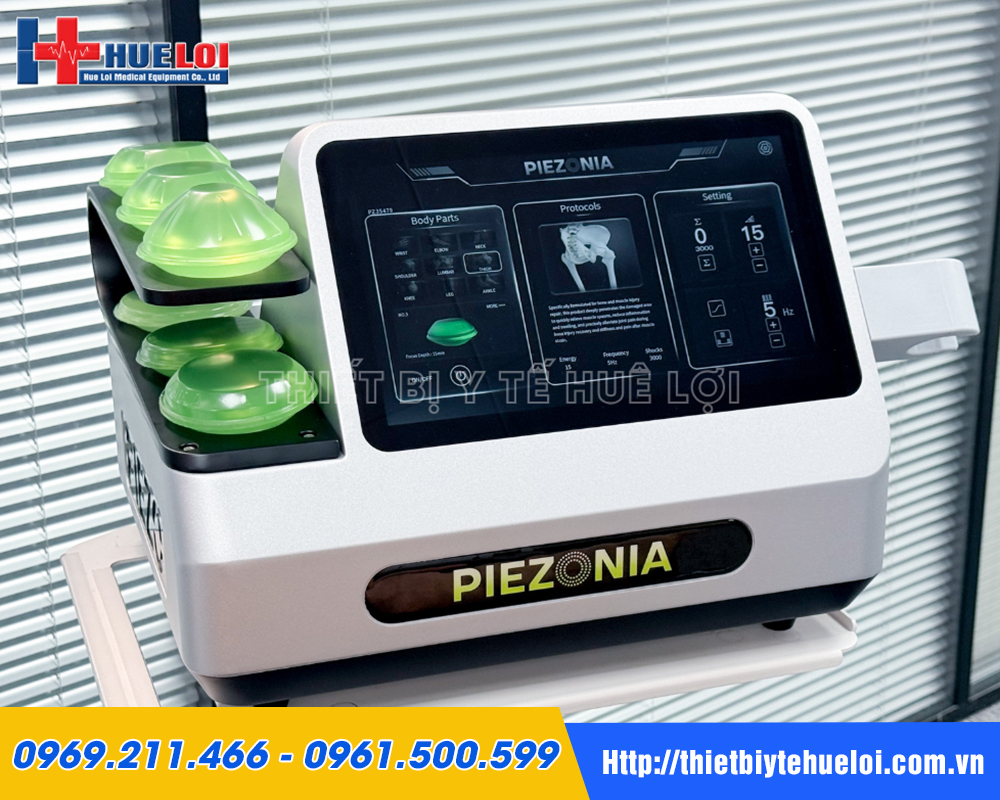 M&aacute;y PIEZONIA với thiết lập cường độ v&agrave; tần số tr&ecirc;n m&agrave;n h&igrave;nh cảm ứng