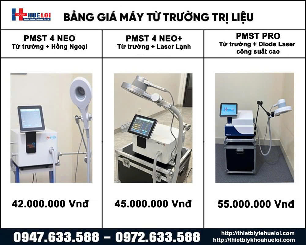 Bảng giá các dòng máy từ trường mà Huê Lợi đang cung cấp