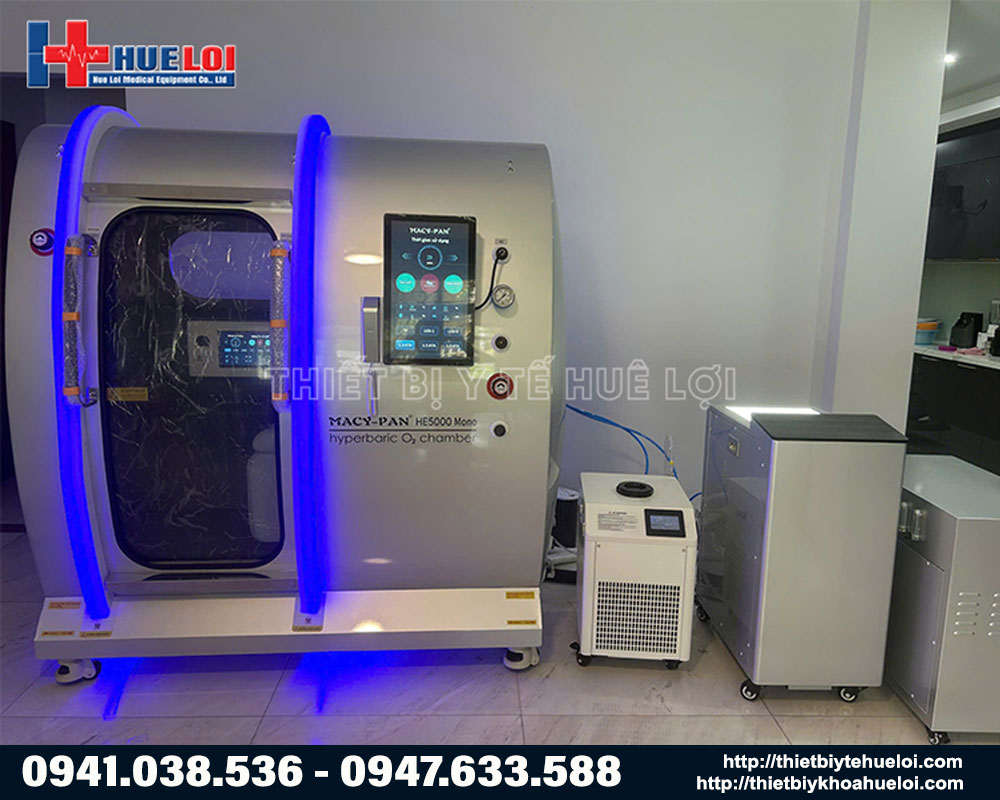 Hệ thống máy nén khí và máy tạo oxy nồng độ tinh khiết 93%.