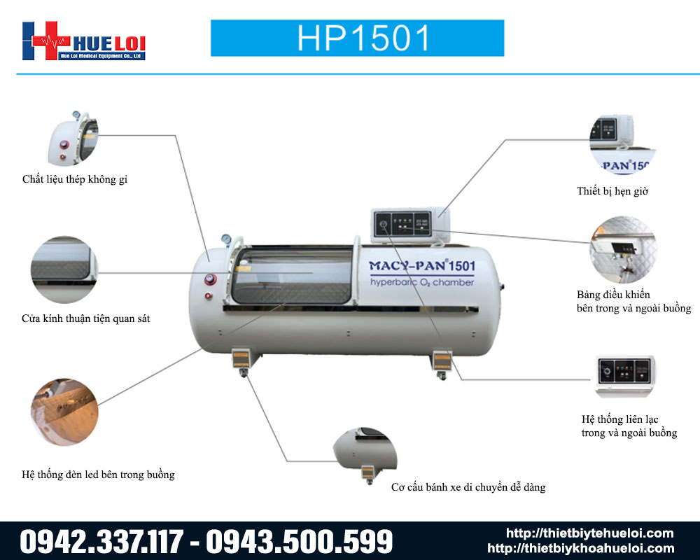 Tính năng của buồng oxy cao áp HP1501