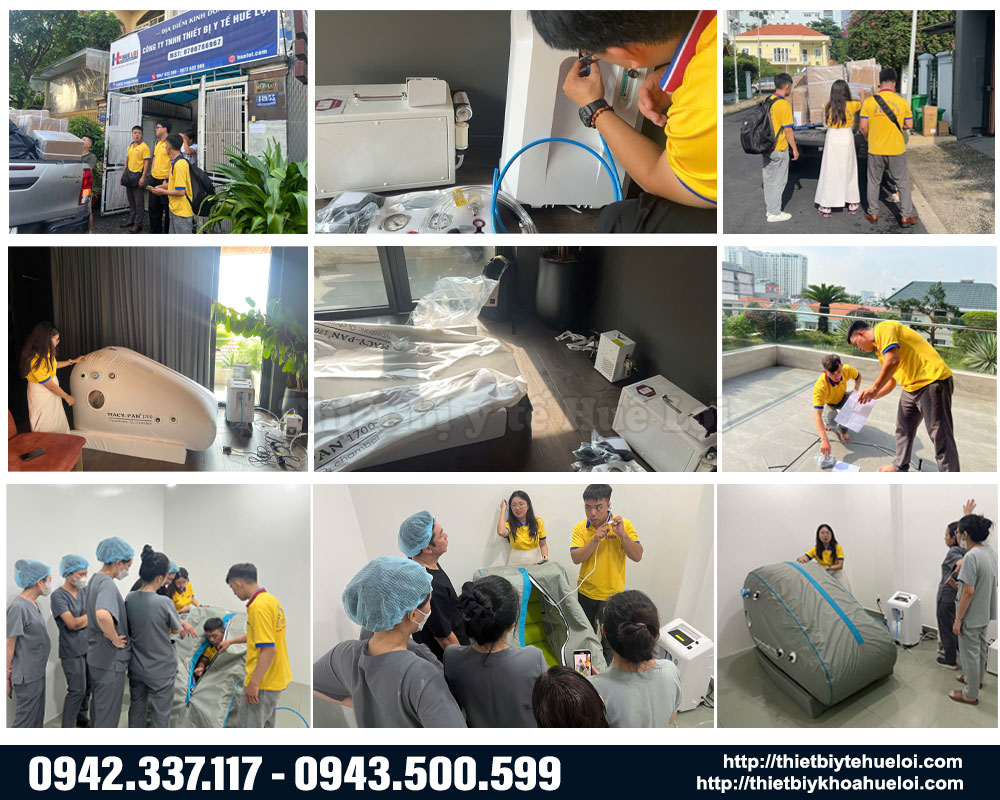 C&ocirc;ng Ty TBYT Hu&ecirc; Lợi b&agrave;n giao buồng oxy cao &aacute;p cho ph&ograve;ng kh&aacute;m tại H&agrave; Nội