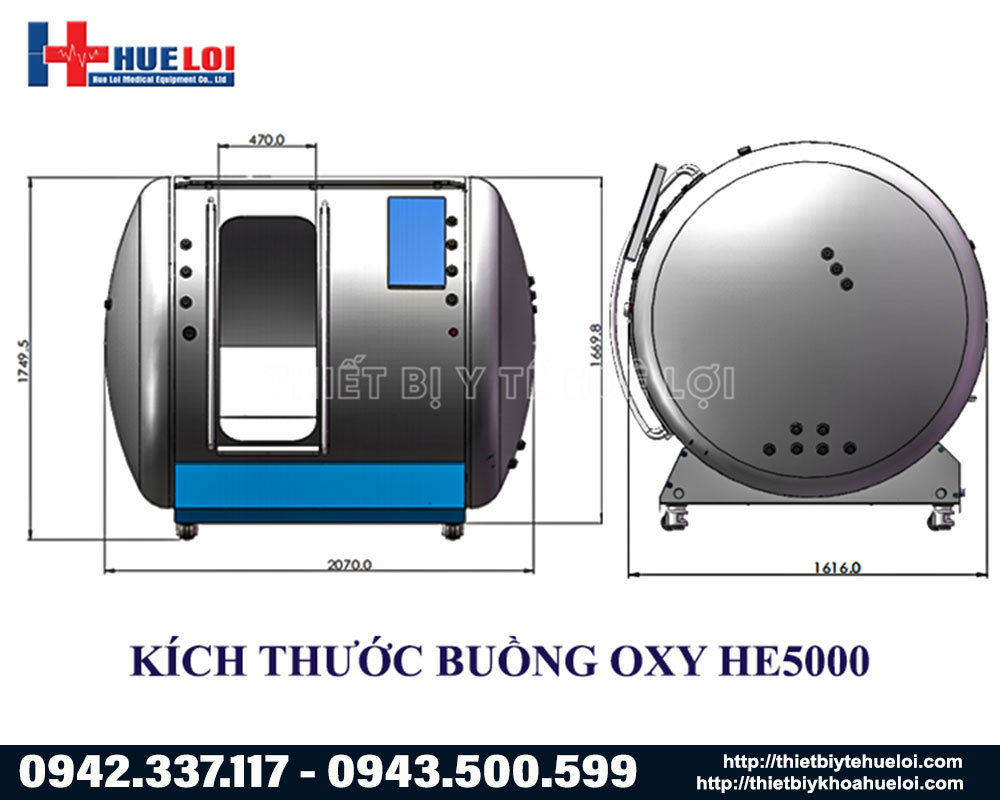 K&iacute;ch thước buồng oxy tăng &aacute;p He5000