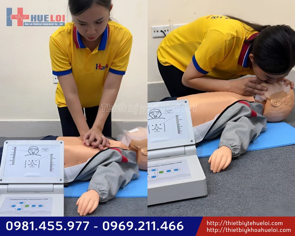 mô hình hồi sức tim phổi trẻ em cao cấp có monitor