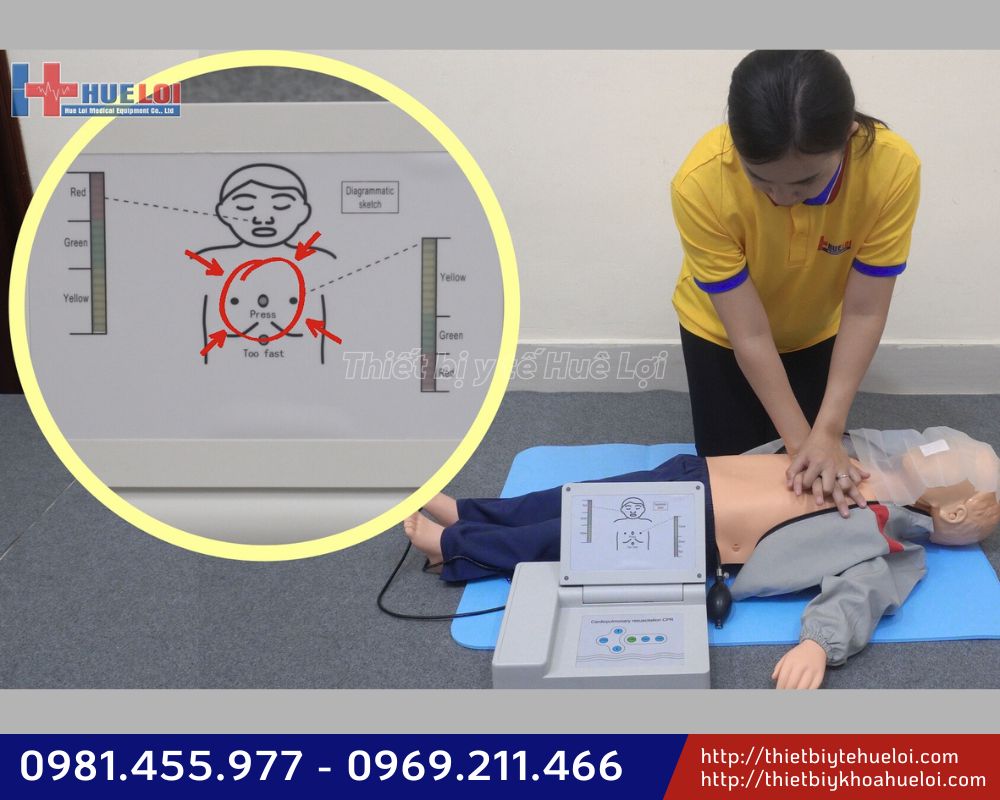 mô hình cấp cứu ngừng tuần hoàn trẻ em cao cấp có monitor