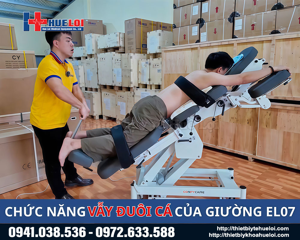 chức năng vẫy đu&ocirc;i c&aacute; của giường EL07