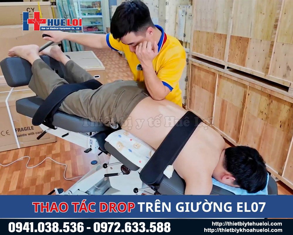thao t&aacute;c DROP tr&ecirc;n giường t&aacute;c động cột sống EL07