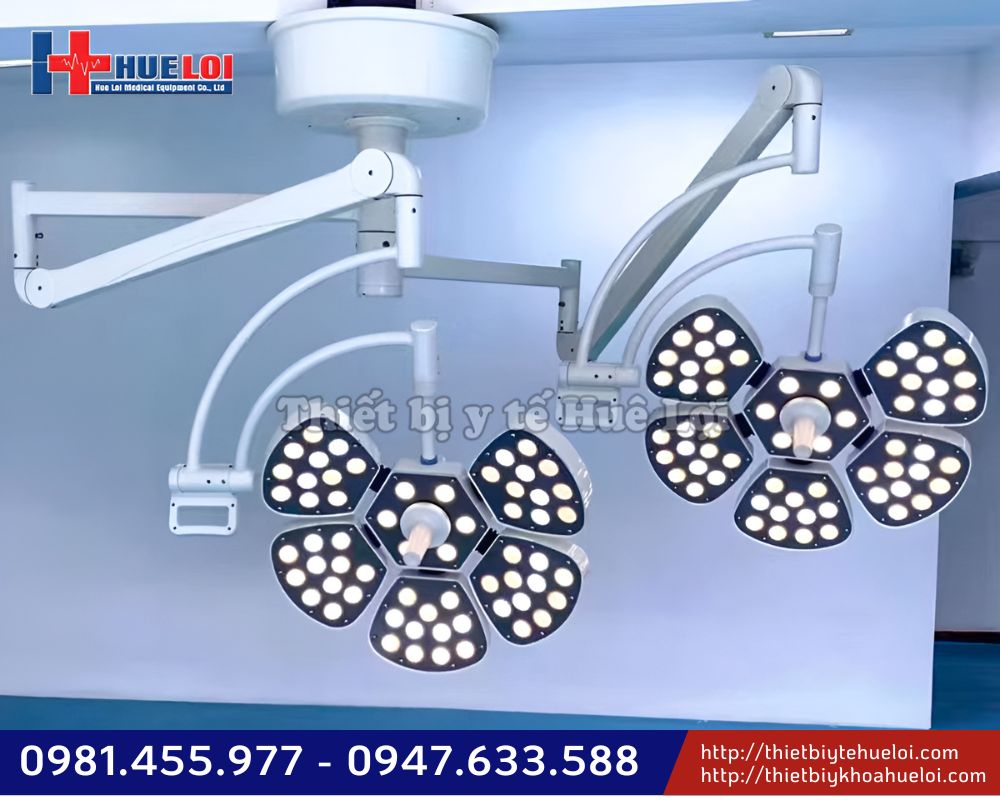 đèn mổ treo trần 2 nhánh cánh hoa cao cấp 