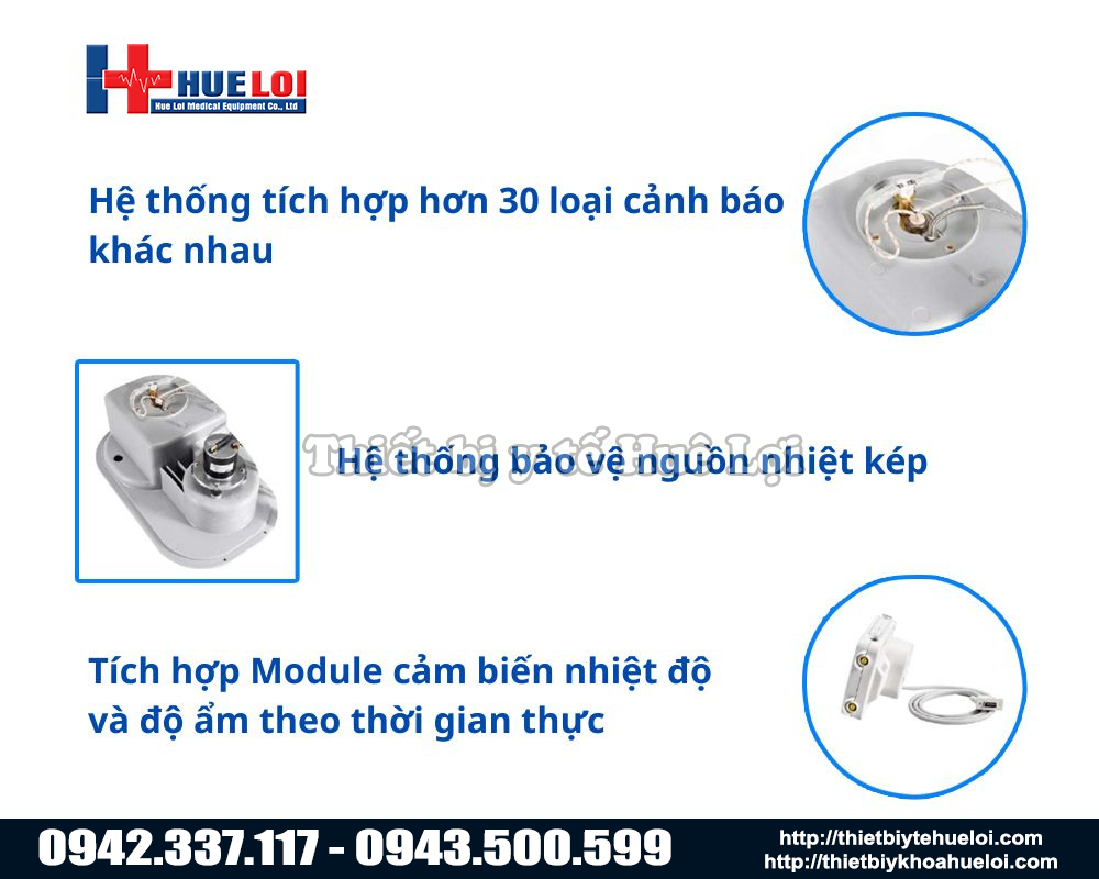 Những hệ thống an toàn trên lồng ấp trẻ sơ sinh ECOLA 3000