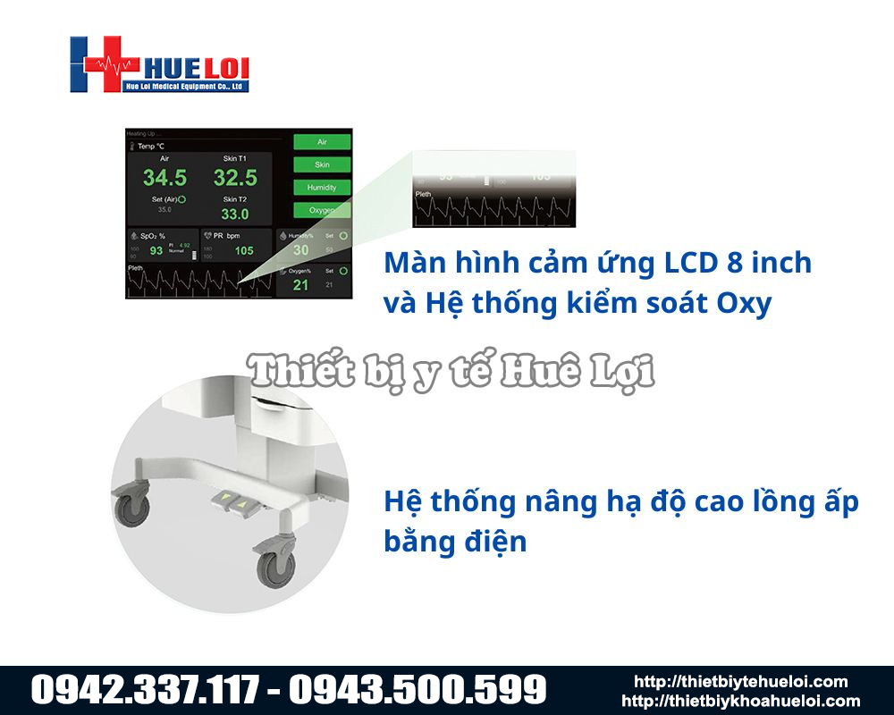 Thiết kế lồng ấp ECOLA 3000 với màn hình LCD
