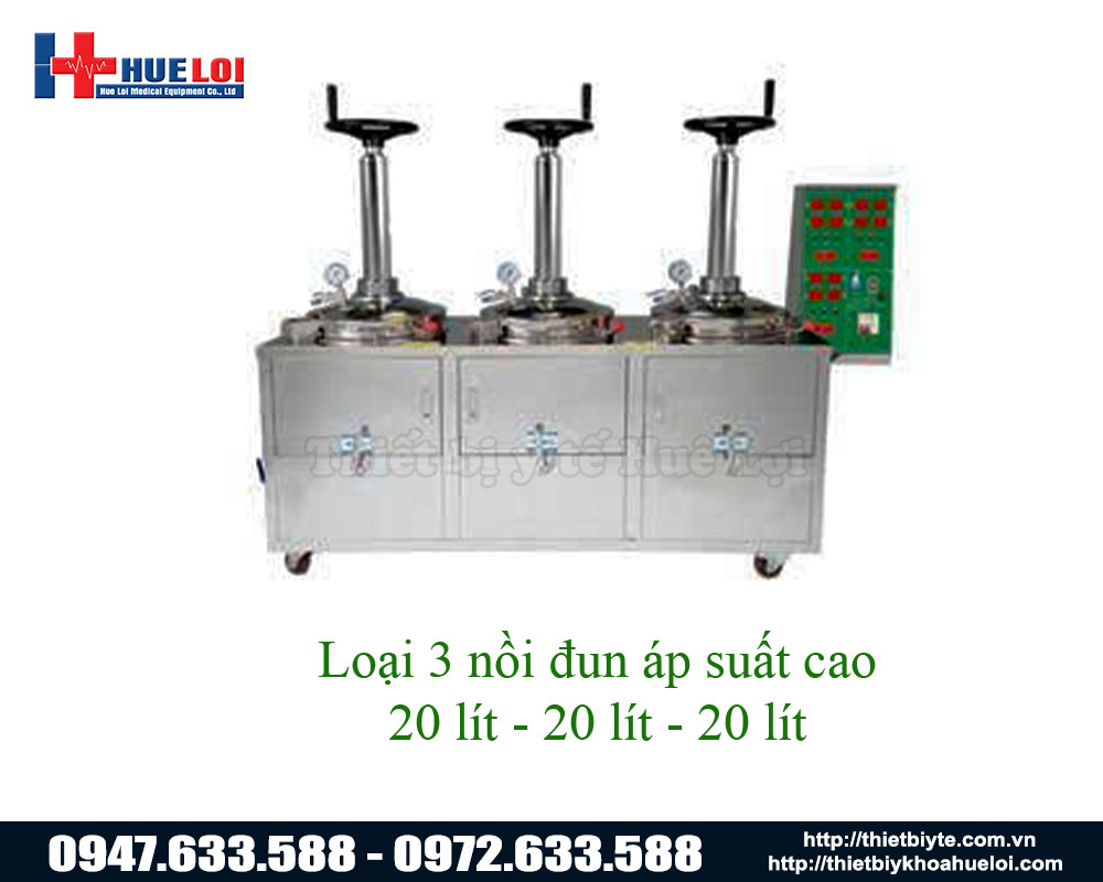 Máy nấu thuốc bắc áp suất cao 3 nồi đun 