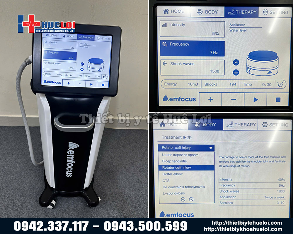 máy trị liệu cơ xương khớp bằng sóng xung kích hội tụ