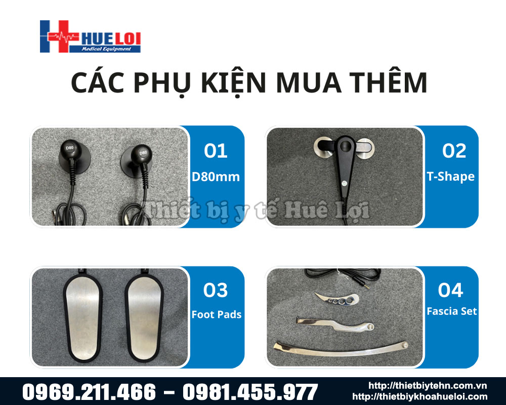 Các phụ kiện mua thêm của máy Tecar trị liệu