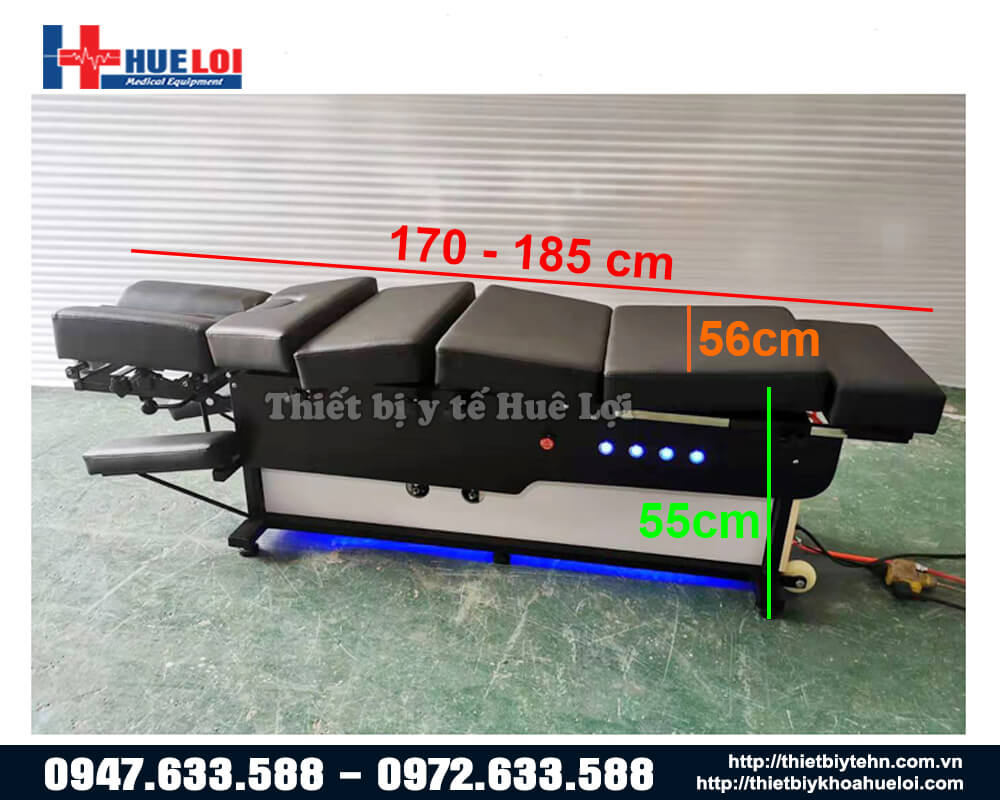 kích thước giường tác động cột sống điều khiển điện