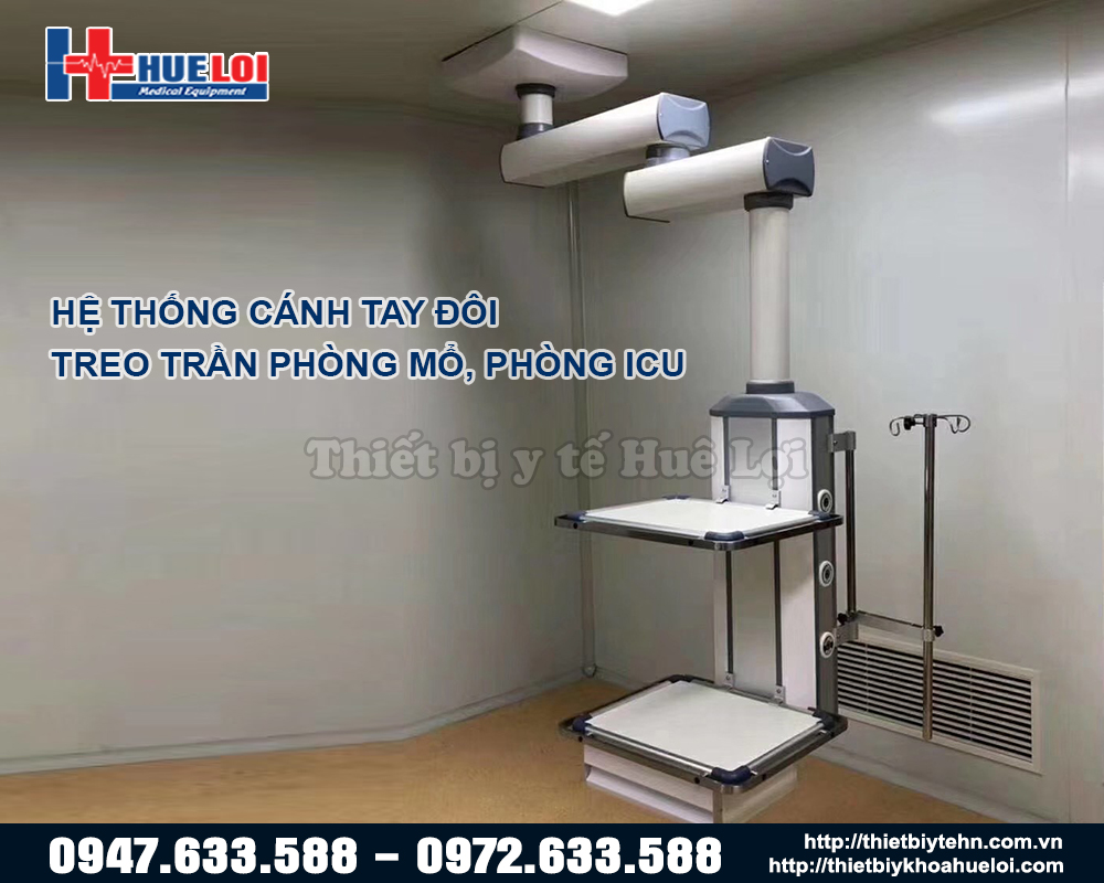 hệ thống cánh tay đôi treo phòng mổ